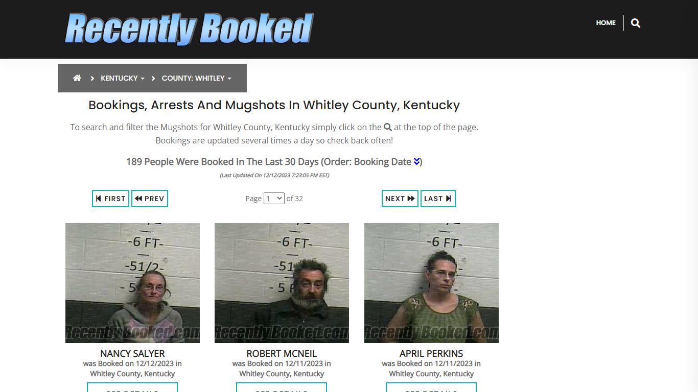 Bookings, Arrests and Mugshots in Whitley County, Kentucky